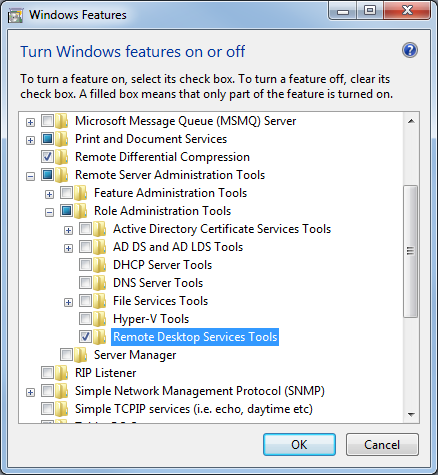 Role Administration Tools in 'Windows features'